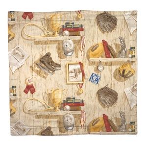 Sports Fan Man Cave Pillow Sham Retro Decor Baseball Football Tennis Pillowcase